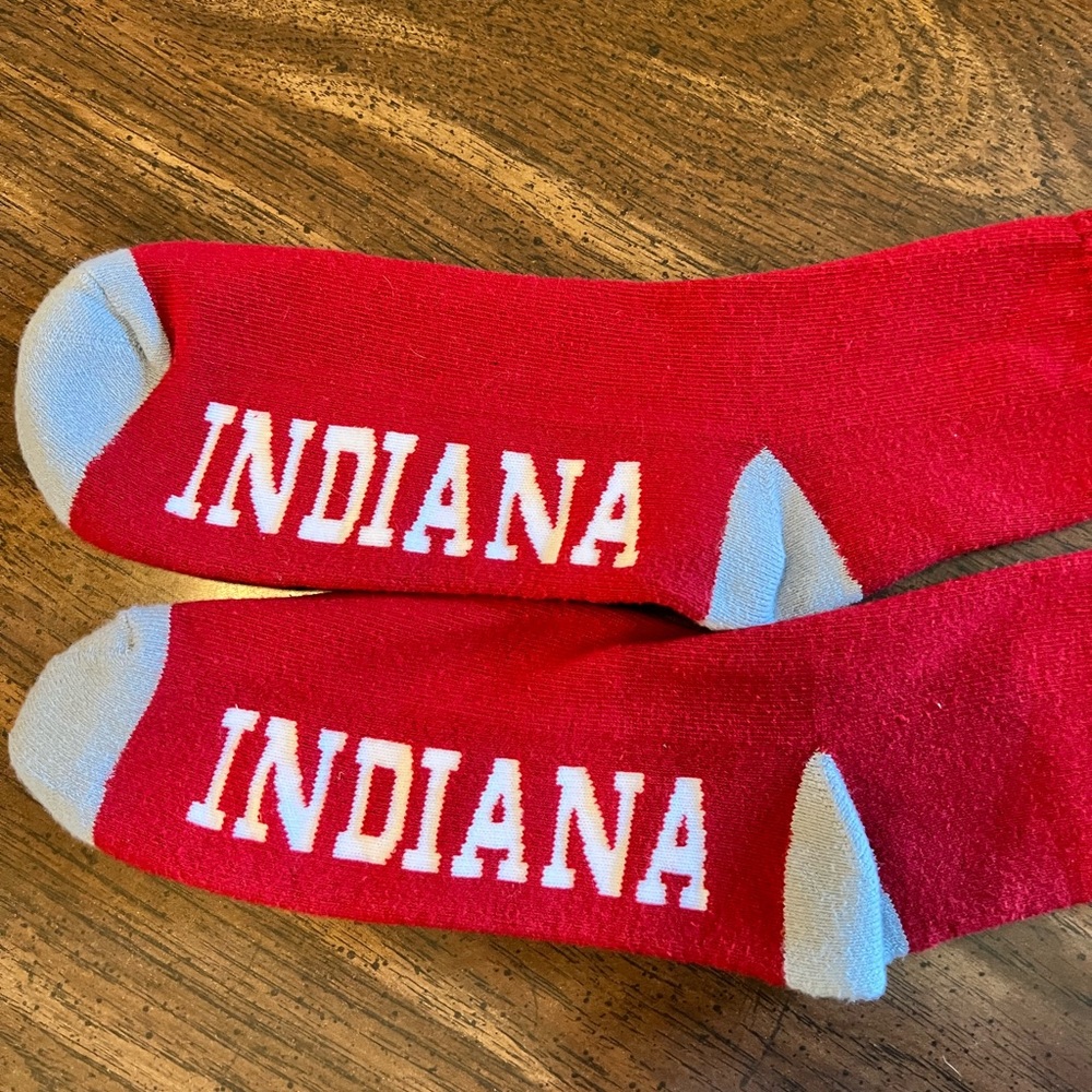 Indiana Hoosier red and grey long socks